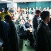 Direção da CNTSS/CUT durante ocupação da sessão na CCJC contra votação do PL 4330