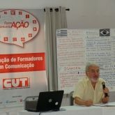 Laurindo Leal Filho, professor da USP, durante 3º Módulo do Curso de Comunicação da CUT Nacional